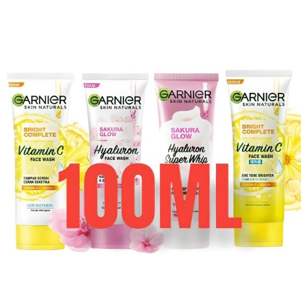 GARNIER  FACIAL FOAM 100ML ALL VARIAN(PEMBERSIH SABUN CUCI MUKA)KEMASAN BARU EXPIRED 2025 100ML &amp; 50ML