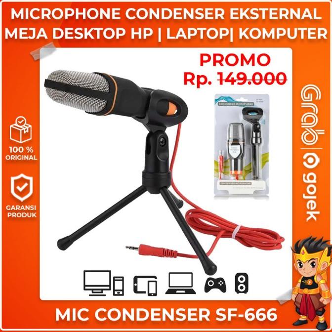 Microphone Condenser Eksternal Taffware SF666 / SF-666 HP Desktop Mic