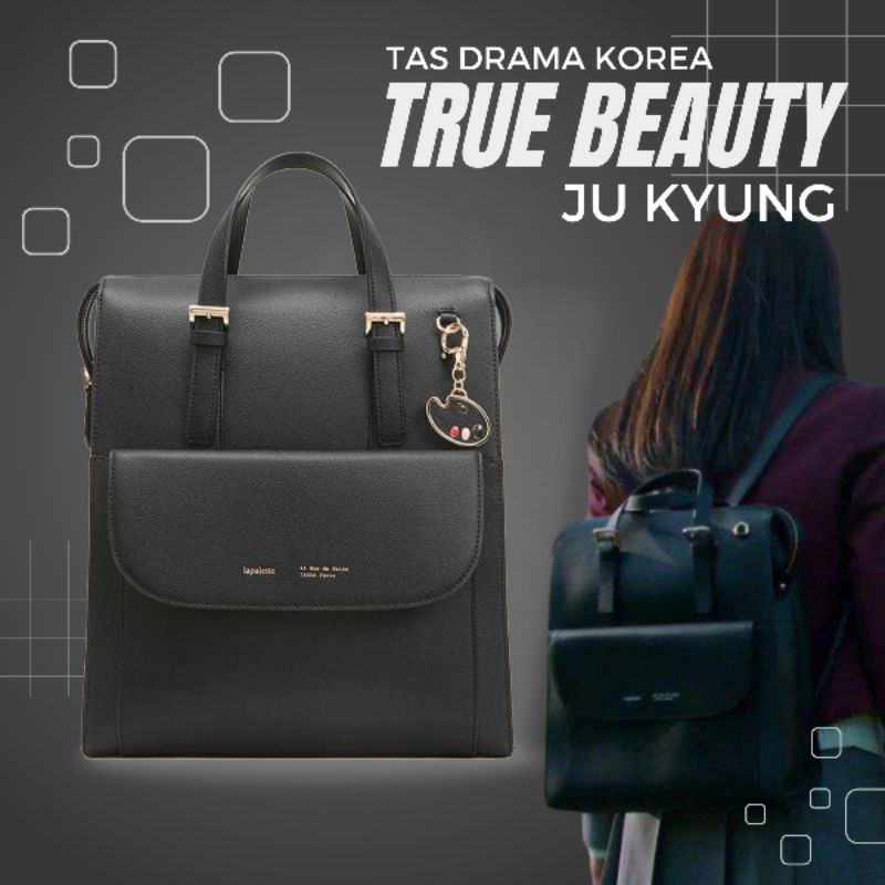 Tas Ransel Wanita Drakor True Beauty Ju Kyung Bahan Leather PU Premium Untuk Sekolah Kuliah Hangout