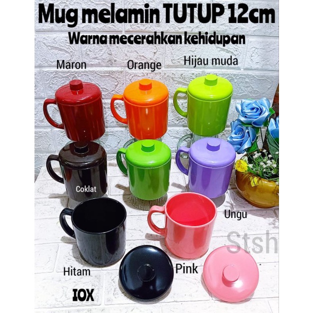 MUG MELAMIN TUTUP/PCS