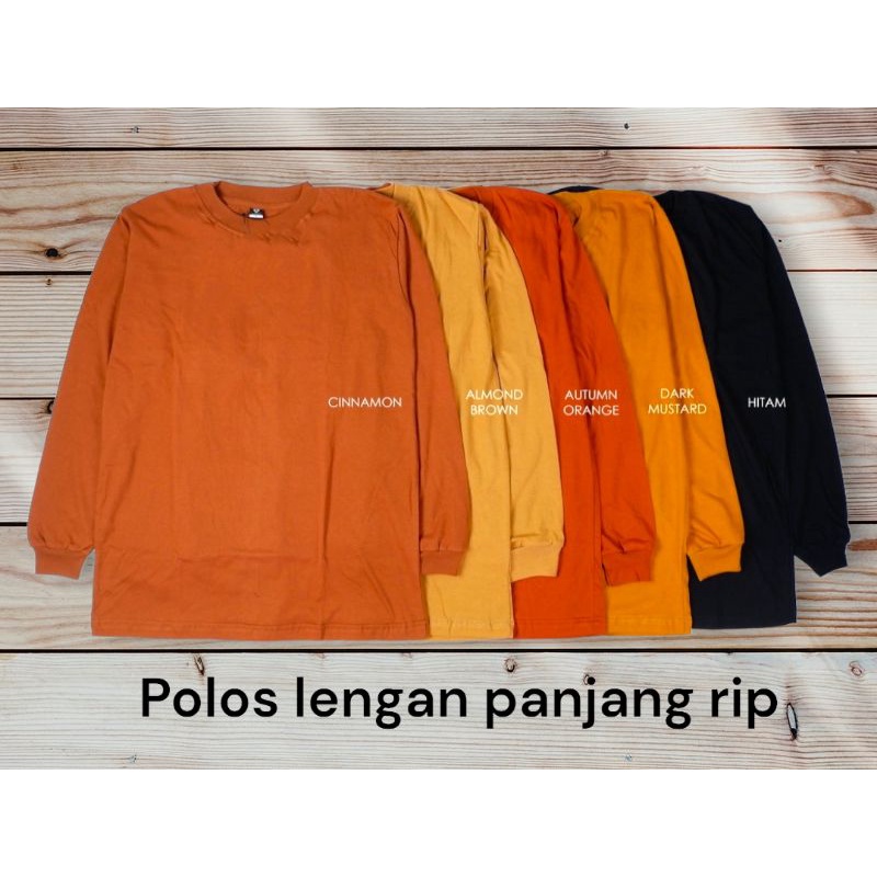 kaos polos lengan panjang rip lengan