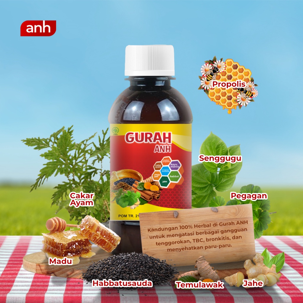 Madu Gurah ANH Obat Batuk Flu Sesak Nafas Herbal Alami Tanpa Efek Samping [BARU PROMO] Madu Gurah fi