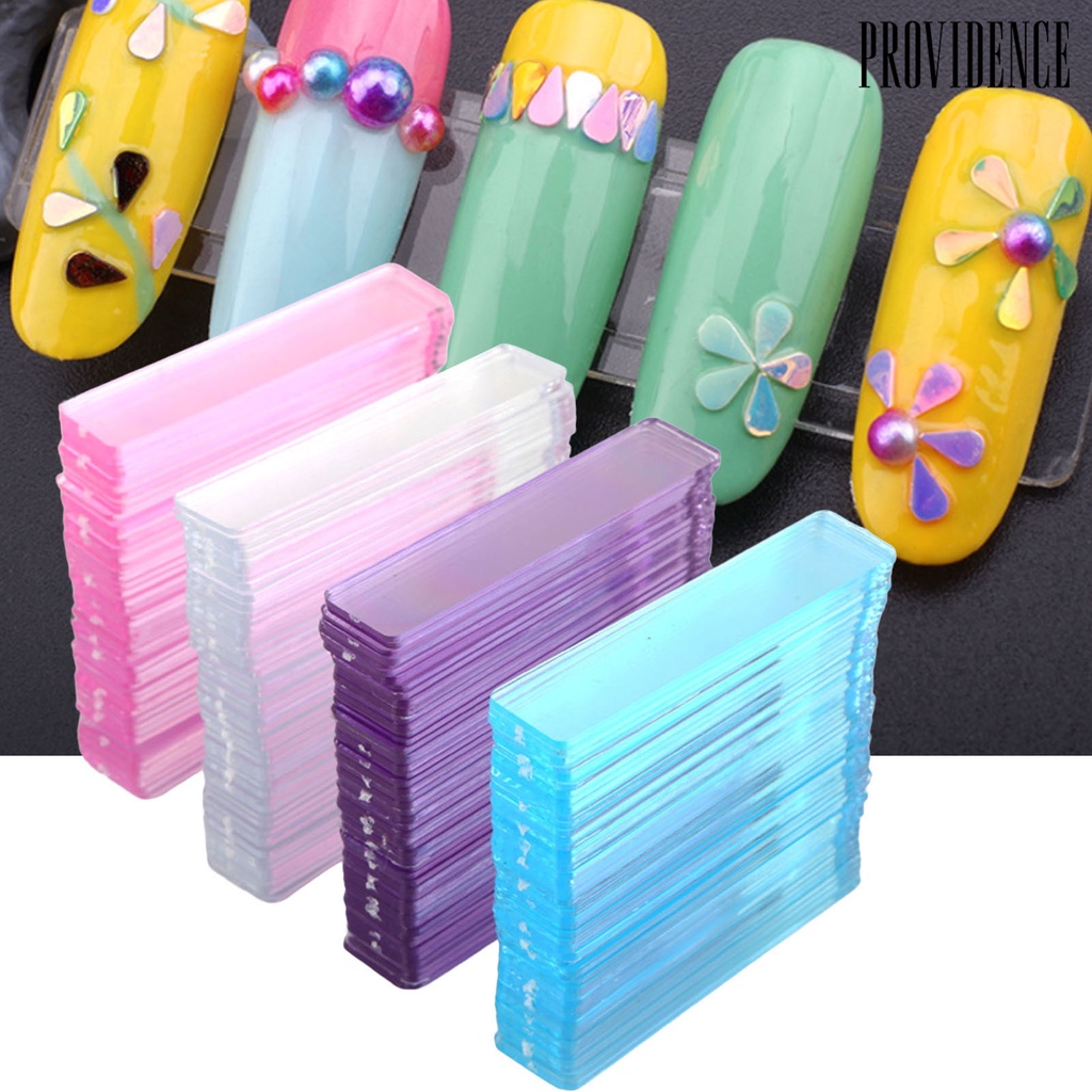 Providence 50Pcs / Set Stand Display Kuku Palsu Akrilik Ultra Ringan Untuk Nail Art / Salon