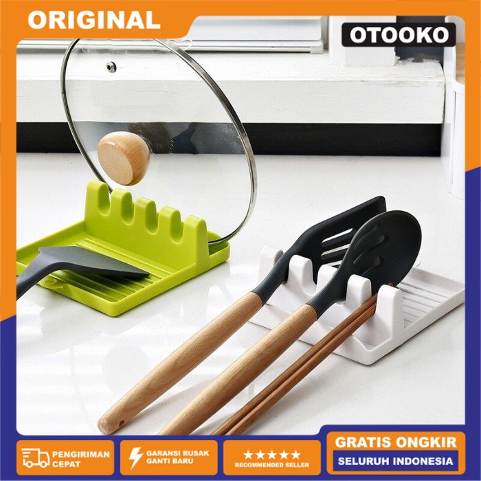 Tatakan Holder Tempat Spatula Sendok Sumpit Tutup Panci Alat Masak - Putih