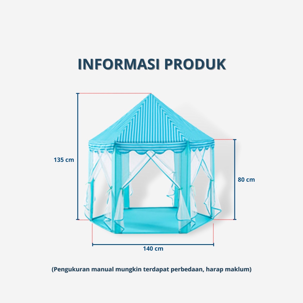 KIDDAILY TENDA ANAK TENDA MAINAN ANAK TENDA BAYI PRINCESS LUCU KASTIL MAINAN ANAK INDOOR OUTDOOR PORTABLE KD