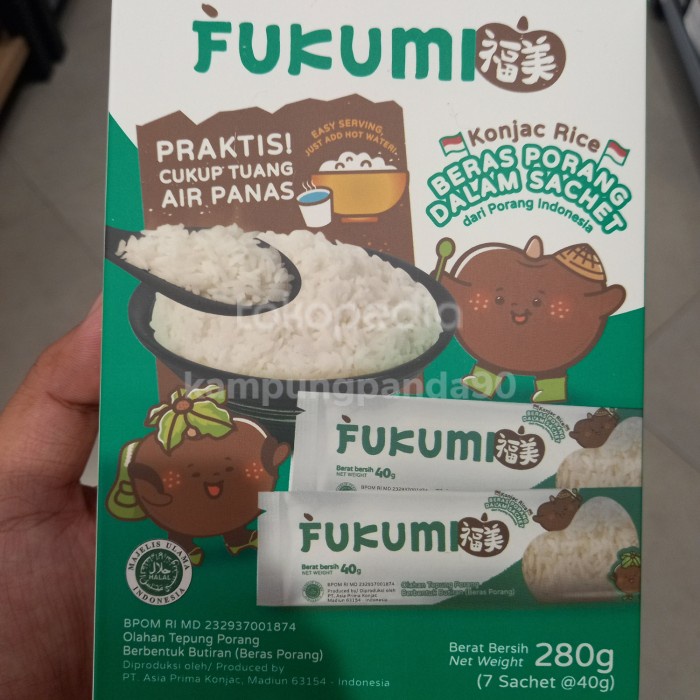

Beras Porang Sachet Fukumi Konjac Rice Sachet 280G (7 Sachet X 40Gr)