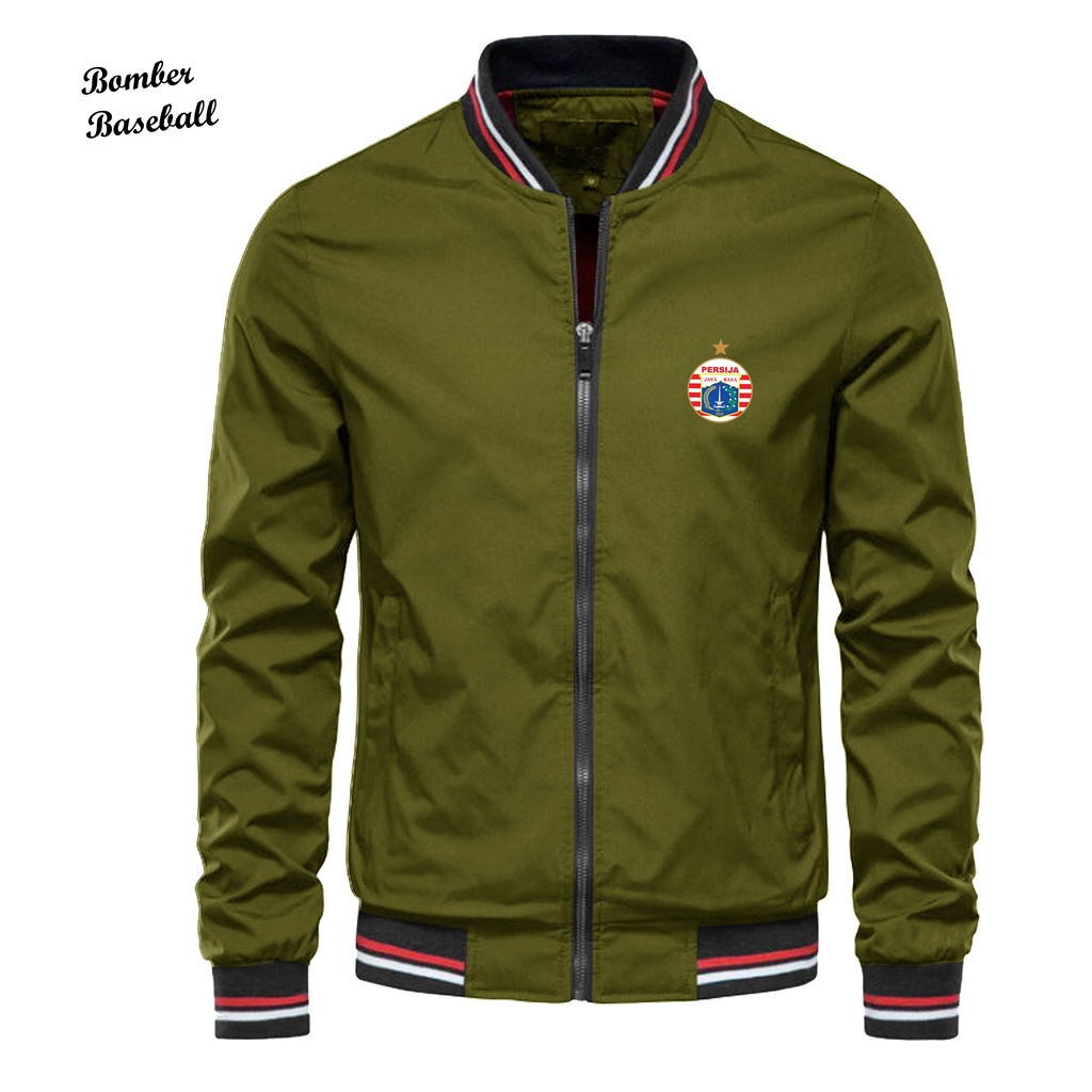 Jaket baseball Murah Pria Logo Persija original Terbaru / Jaket Wateroof Pria Bahan Tebal Dan Halus