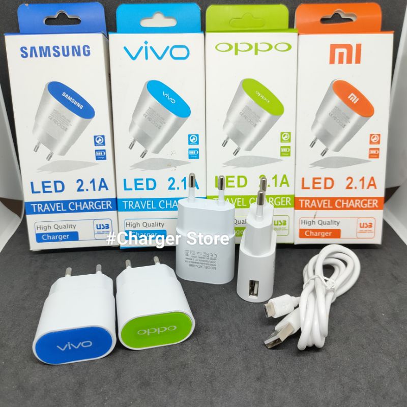 Charger LED 2.1A 1USB Samsung , Vivo , Oppo , Xiaomi High Quality