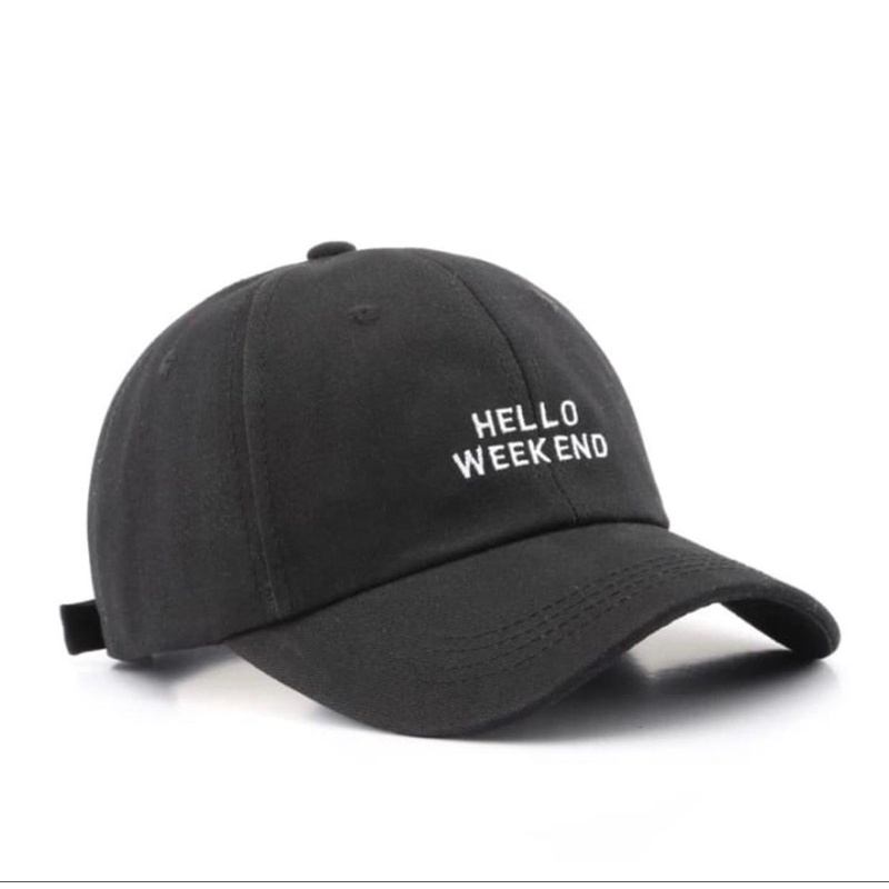 Topi Baseball Pria wanita dewasa Bordir Hello weekend Termurah