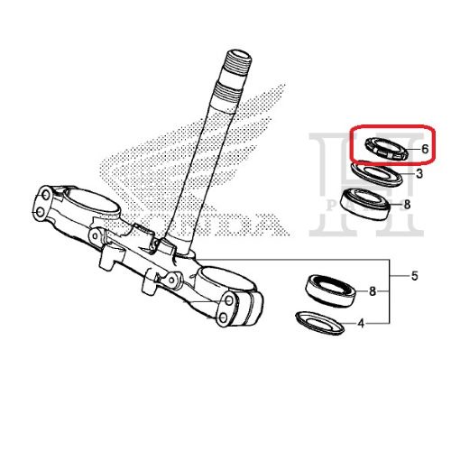 MUR TUTUP KOMSTIR SEGITIGA ATAS THREAD STEERING HEAD TOP CRF 150L 250 53229-MN1-650 ASLI ORIGINAL AHM HGP HONDA