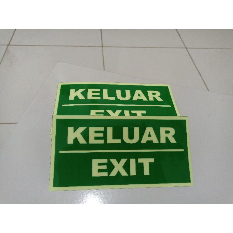 Jual Stiker K Rambu Safety Keluar Exit Uk X Cm Glow In The Dark