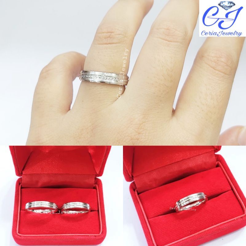 Cincin Couple Pria dan Wanita Perak Asli Silver 925 - Cincin Ring