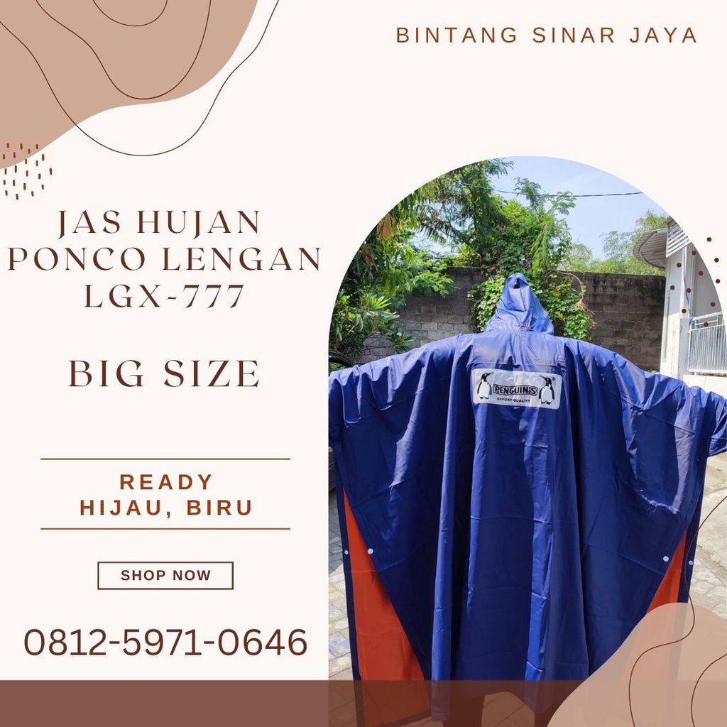 Jas Hujan Penguin Ponco Lengan LGX 777