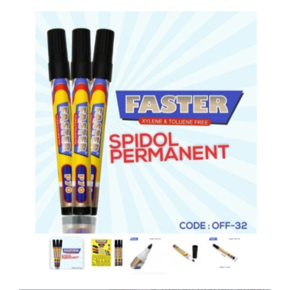 

SPIDOL FASTER PERMANENT p70 warna hitam