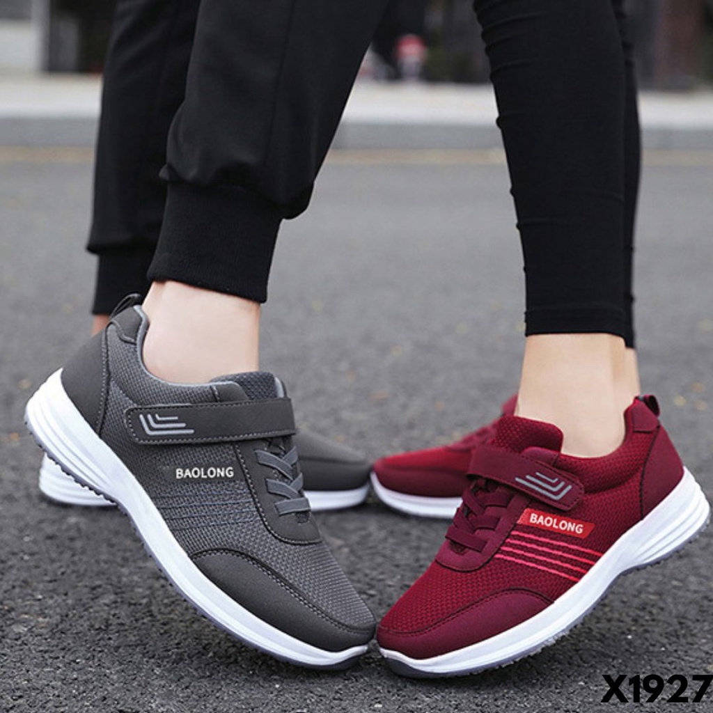 SNEAKERS WANITA SEPATU MODEREN VELCRO KECE SEKOLAH KERJA BAHAN MESH COMBI RUBBER IMPORT 1927