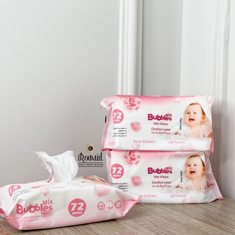 BUBBLE MIX WET WIPES / TISU BASAH BAYI / TISU BASAH Oud wood