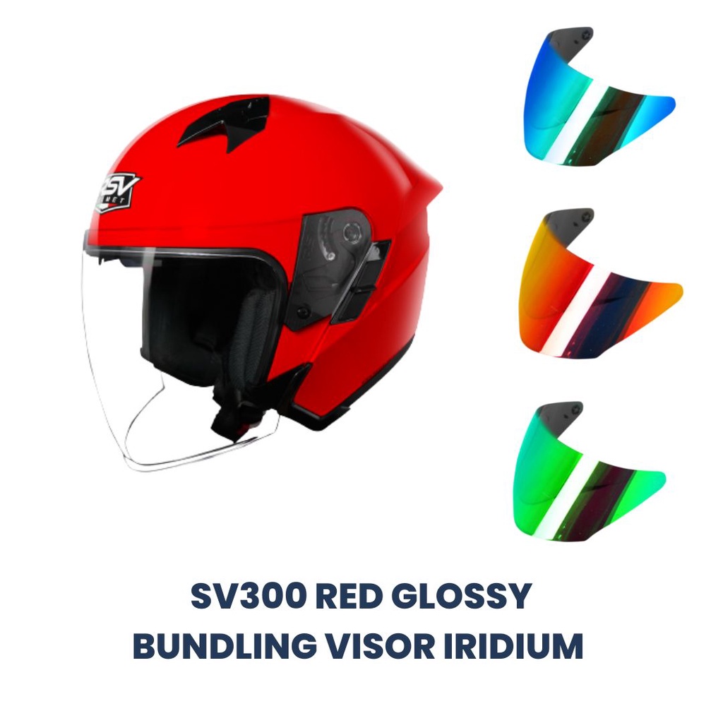 HELM RSV SV300 RED GLOSSY BUNDLING VISOR IRIDIUM