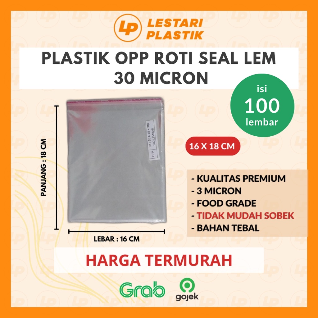 

[TERMURAH] Plastik OPP Roti Kopi Pie Seal Lem 16x18 OPP DVD Bakery Risol, Undangan Amplop Plastik Bungkus Roti 30 Micron