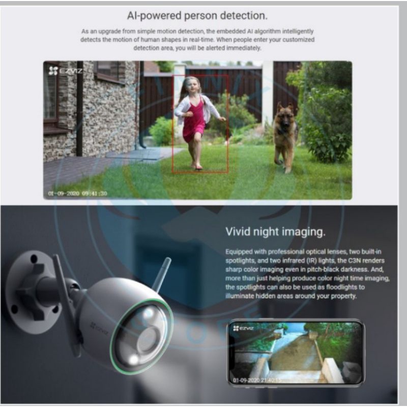 EZVIZ C3N 1080P CCTV Outdor Color Night Vision Smart Camera Wireless