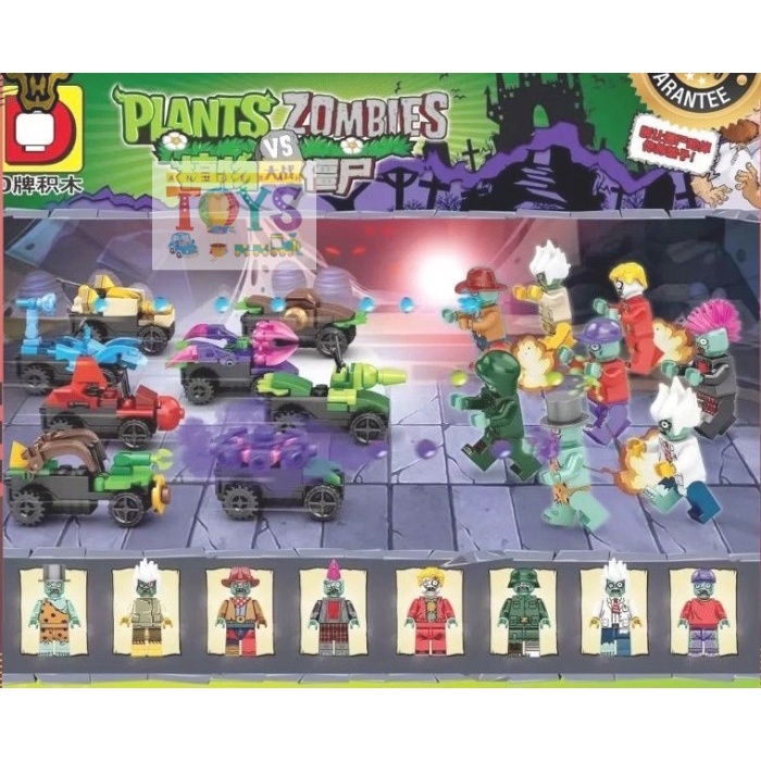 Mainan Brick Plants vs zombie minifigure n mobil pullback DLP9127
