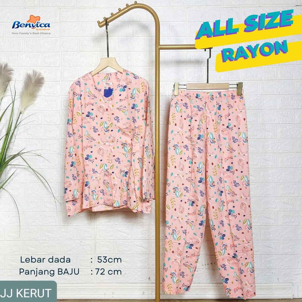 BAJU TIDUR PIYAMA KATUN RAYON ALL SIZE BANYAK MOTIF AMR