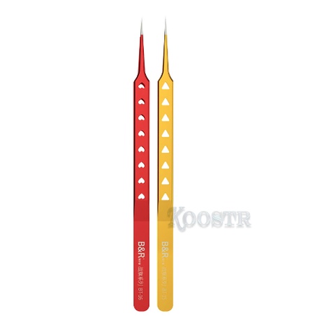 PINSET B&amp;R BT-16 RED B&amp;R BT-15 YELLOW High precise suture step tweezers