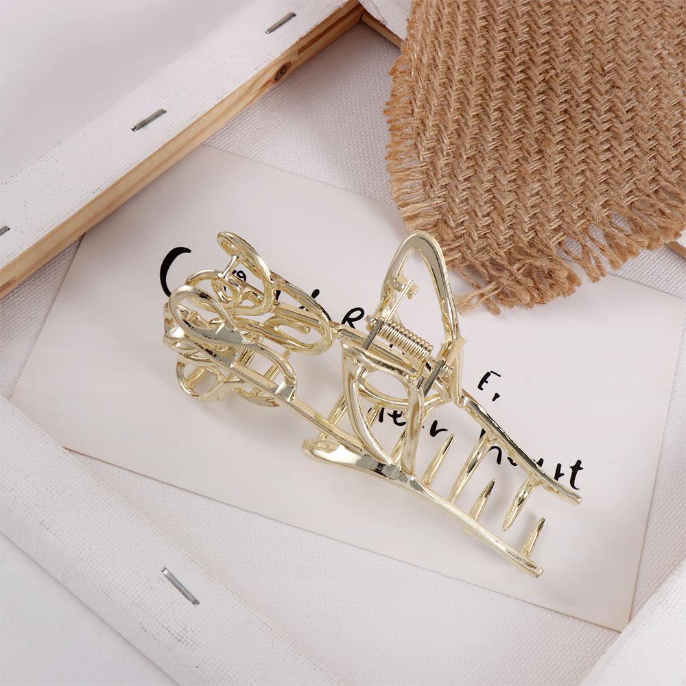 Agustinina Mawar Klip Rambut Kreatif Manis Emas Hiu Klip Bentuk Geometris Perak Klip Rambut Aksesoris Rambut Perempuan