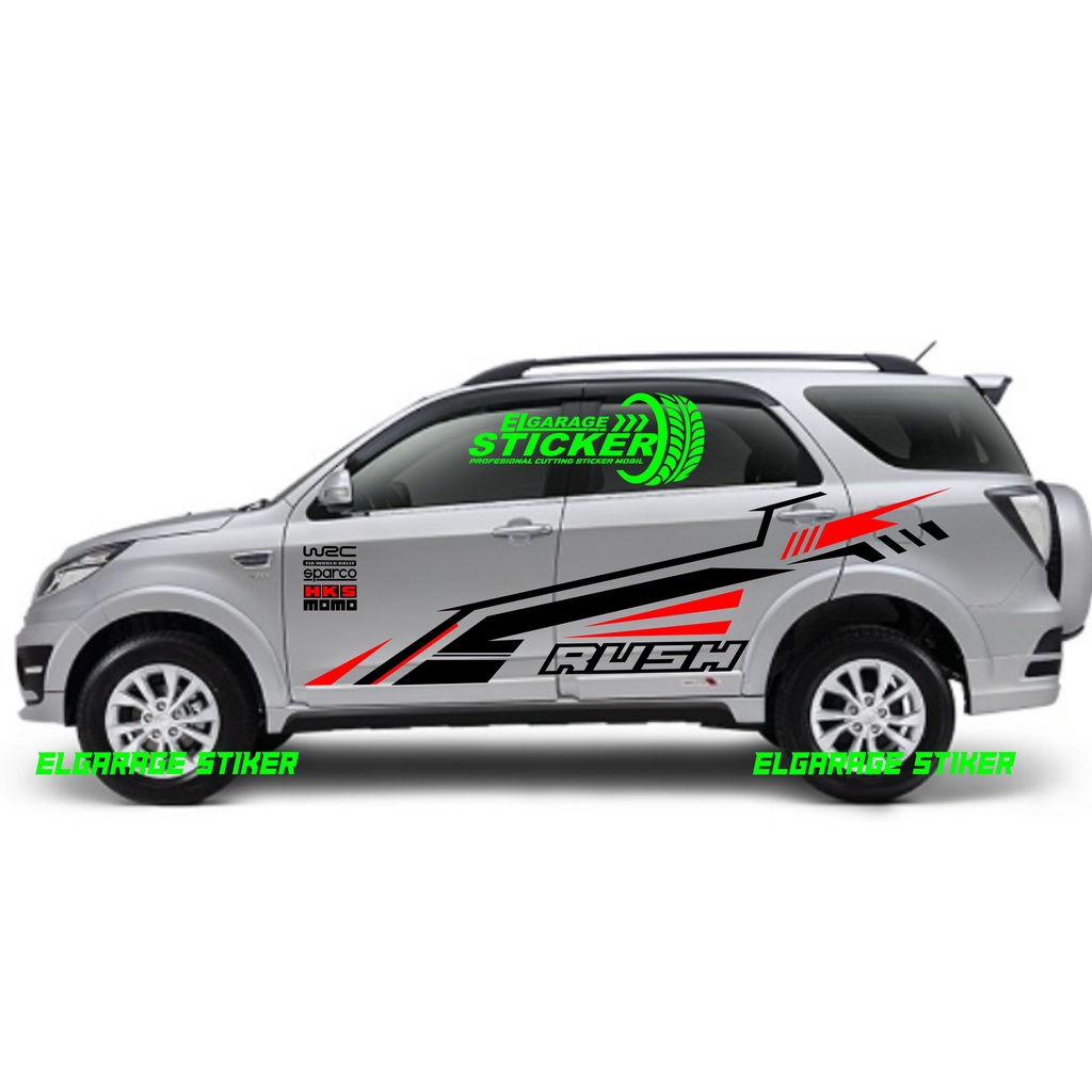 Stiker mobil rush cutting stiker body samping mobil rush stiker variasi mobil rush terios