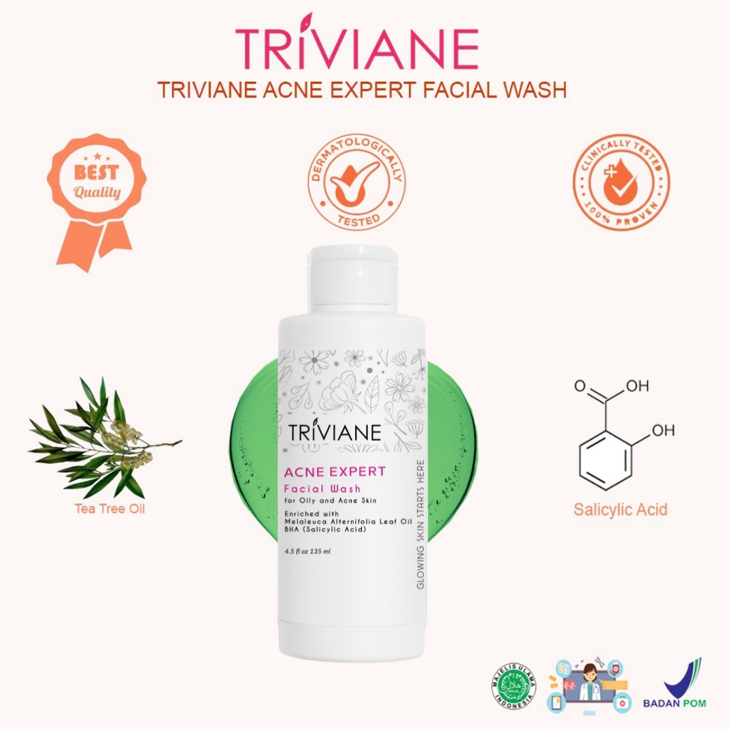 [BPOM] Triviane Acne Expert Facial Wash 135ml by Triviane Natural Skin Clinc