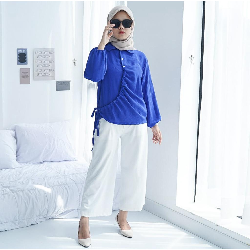 BEFAST - ZFS OOTD Blouse FELICIA / NAMIA CRINCLE BLOUSE KERUT / Blouse Wanita Model Terbaru / Pakaian Casual Remaja Wanita / Blouse Lengan Panjang Polos / Fashion Kekinian Remaja ABG / Outfit Wanita Trendy / Blouse Kerja Wanita / Terlaris