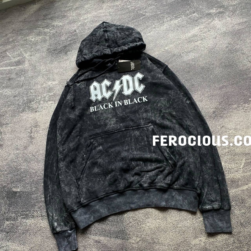 Jaket Sweater Hoodie AC DC Sandwash Logo White Jaket Sandwash Free Sticker