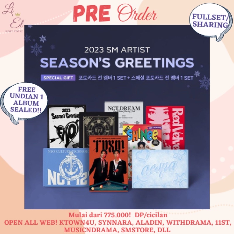 [PO/READY] FULLSET/SHARING ALL SM ARTIST'S SEASON GREETINGS 2023 NCT 127 Dream aespa EXO WayV Red Ve