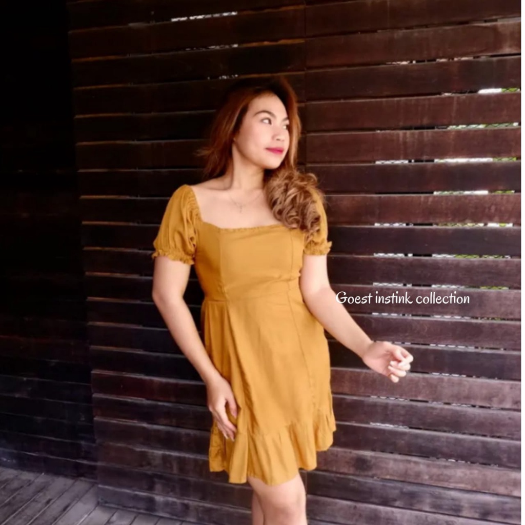 Mini Dress Korea Style DEVIKA Dress Wanita Korea A Line Bodycon Dress Size Jumbo Polos