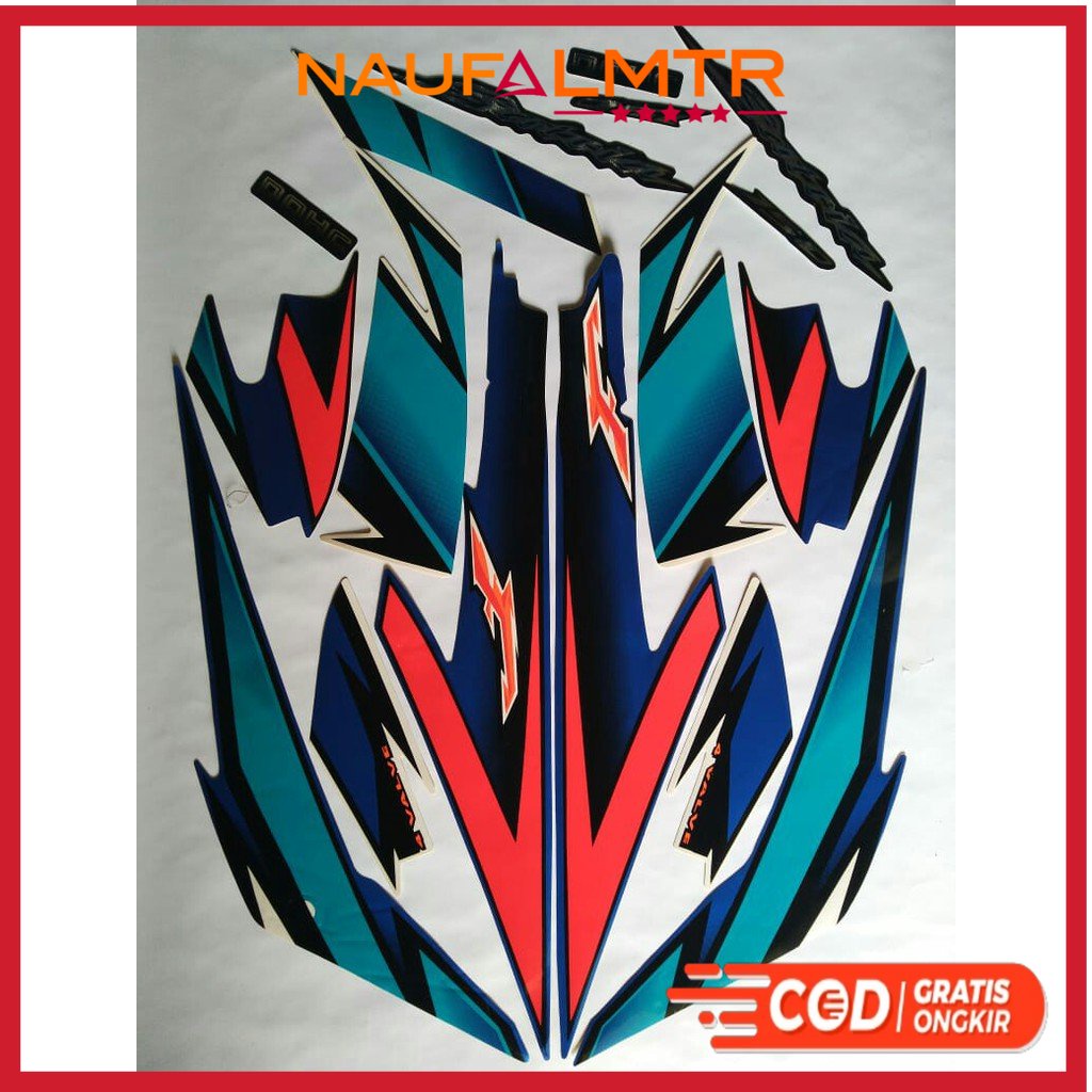 Stiker Striping Suzuki Satria fu thailand 2006 hitam biru