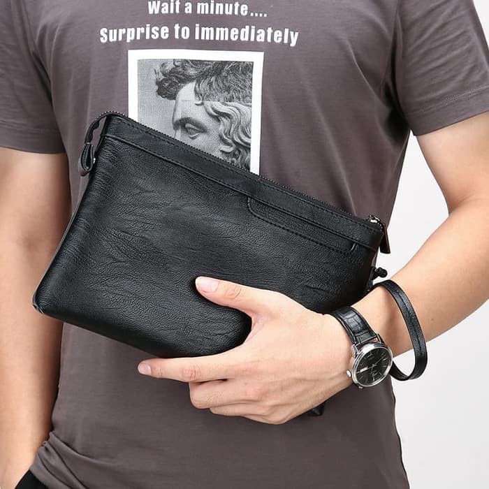 Clutch Pria Kangaroo Dompet Tas Genggam Clutch Pria Handbag Tenteng Kulit Import