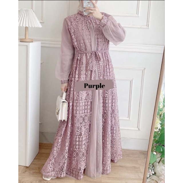 HARVA BRUKAT DRESS / DRESS PESTA / DRESS KONDANGAN / DRESS WISUDA / DRESS LAMARAN / BRIDESMAID