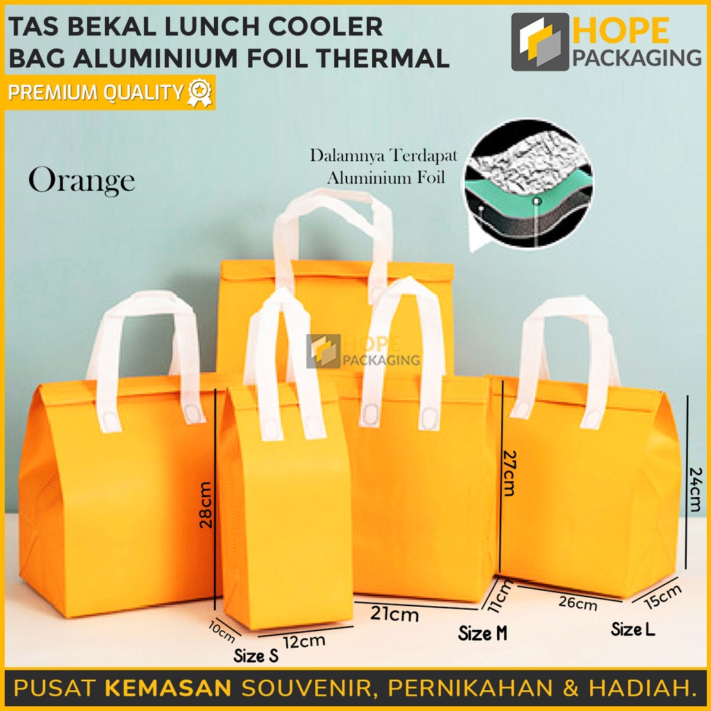 Tas bekal Lunch S = 12 x 28 x 10 cm goodie bag custom Toples wadah makanan kue souvenir lebaran / Cooler Bag aluminium Foil Thermal wadah botol