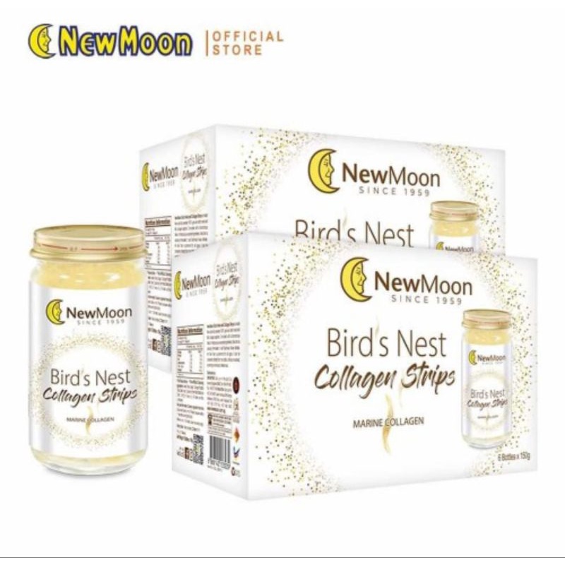 

Minuman sarang burung dengan collagen strips (6×150gram) NEW MOON Birds Nest with Collagen Strips