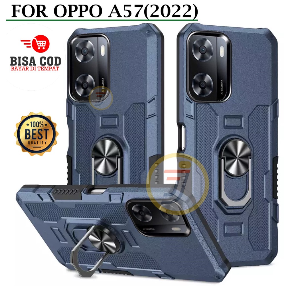 Casing Hard Case Oppo A57(2022) Ring Armor Robot Case Kickstand Hybrid/Ring Holder