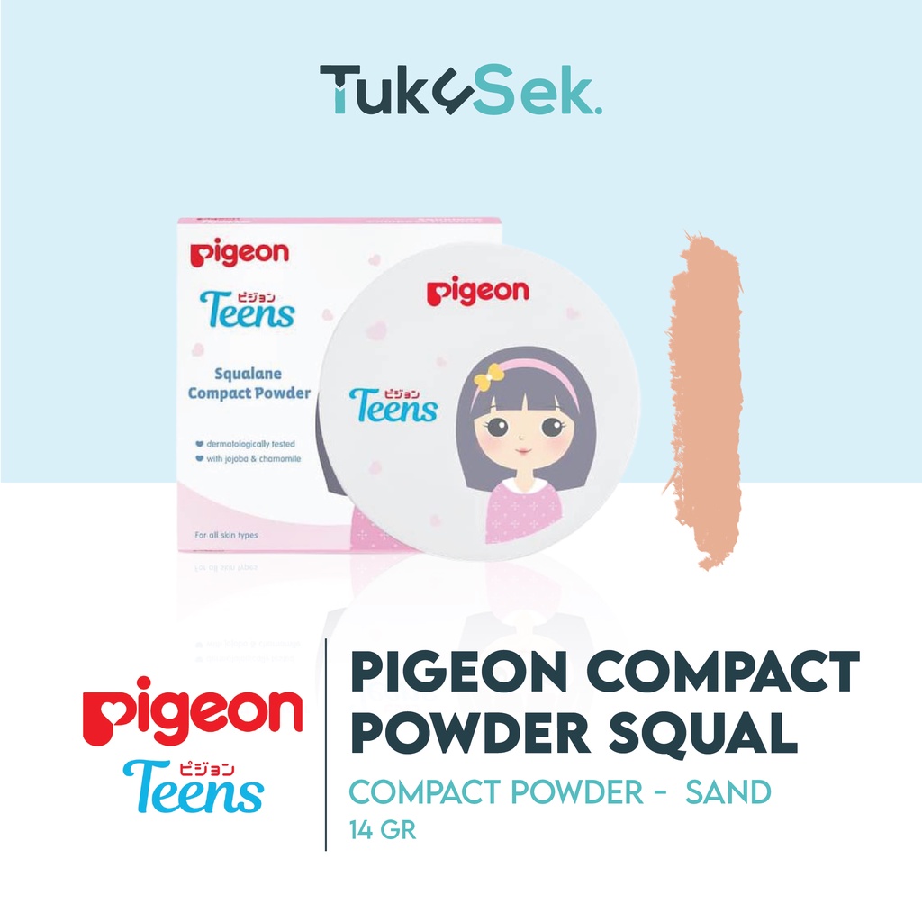 PIGEON TEENS Compact Powder Squalane 14Gr - Sand
