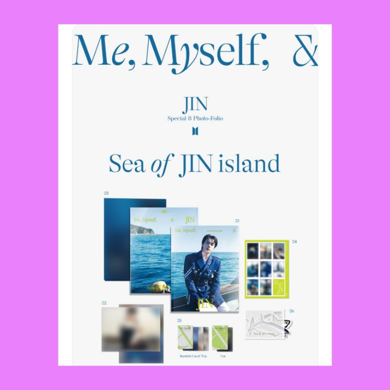 POBTS JIN Photofolio 8 Me, Myself,and Jin
Sea Of Jin Island photobook