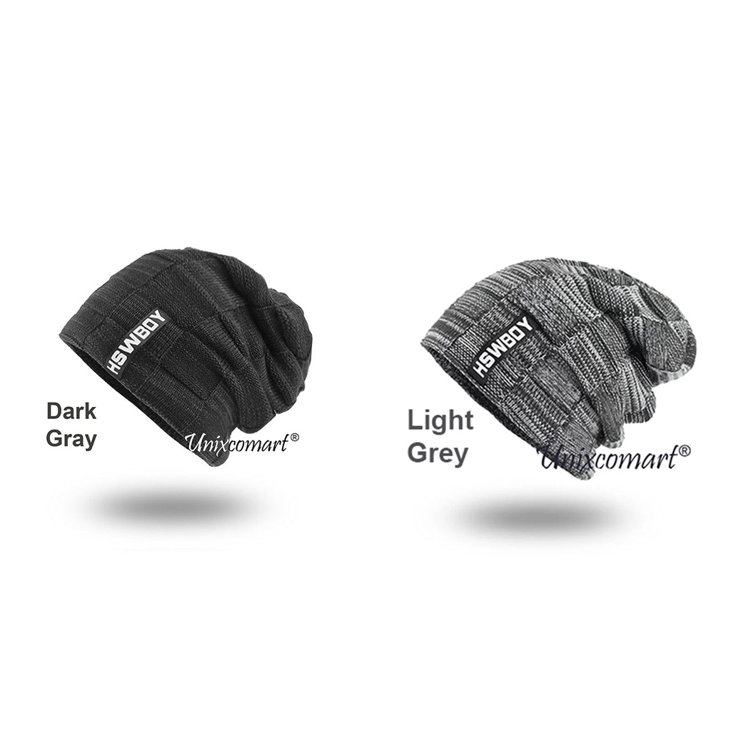 Kupluk HSWBOY Topi Beanie Dewasa Knitted Hat Bahan Rajut Tebal Bulu