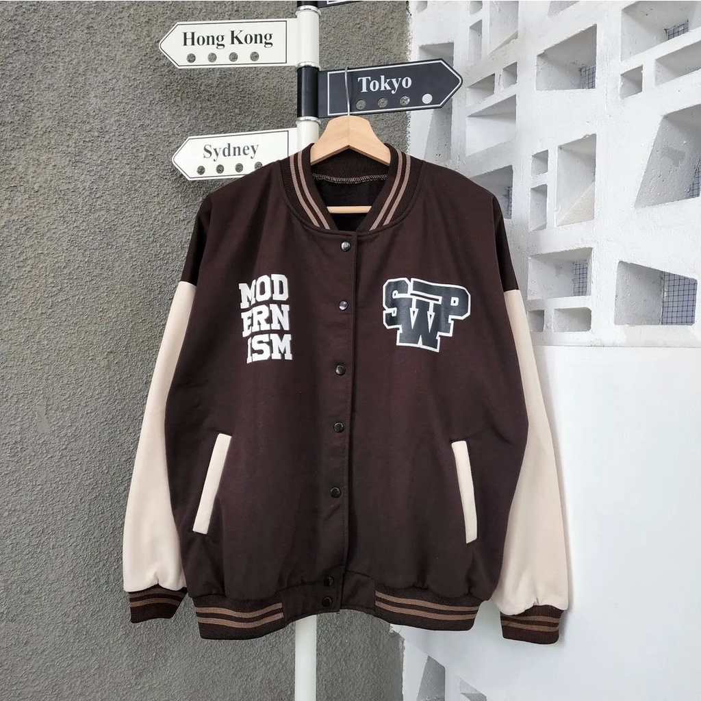 JACKET SWAP BASEBALL XXL OVERSIZE UNISEX BIGSIZE BAHAN FLEECE