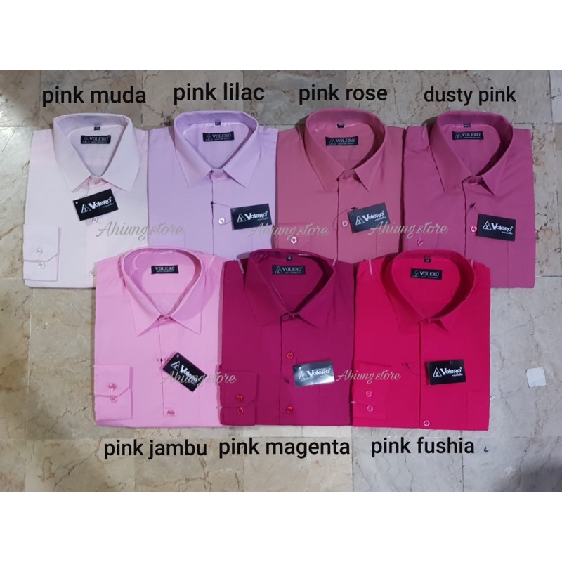 KEMEJA PRIA VOLERO - KEMEJA POLOS LENGAN PANJANG PRIA WARNA PINK