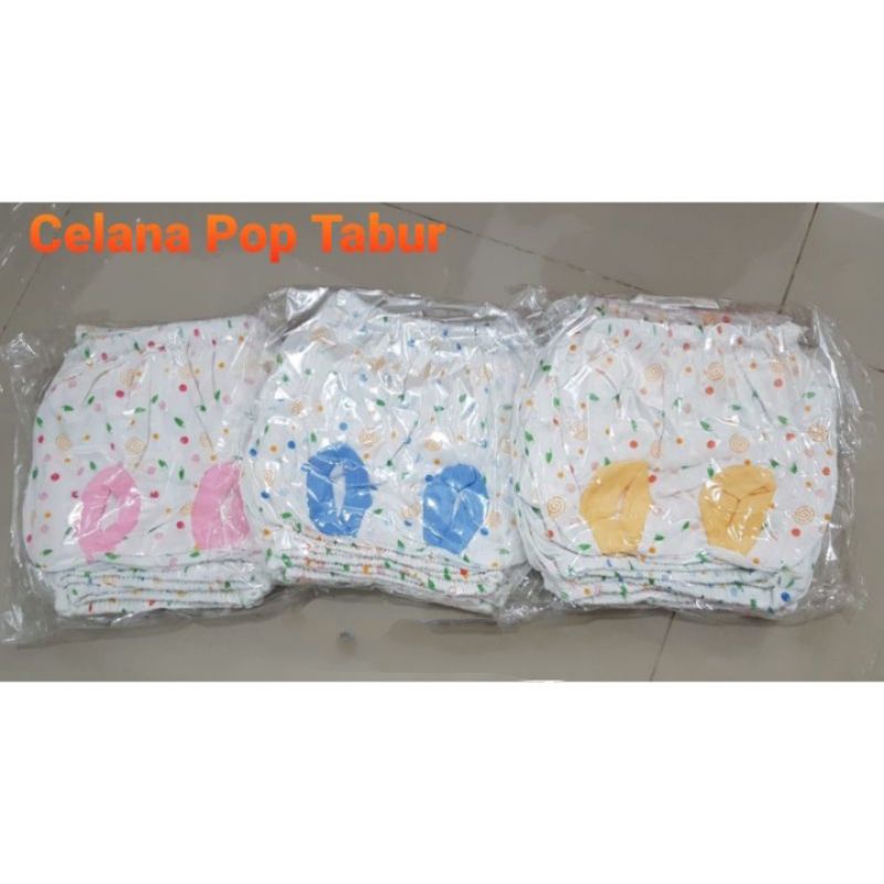 TERLARIS 6 pcs Celana Pop Bayi Putih Motif Tabur