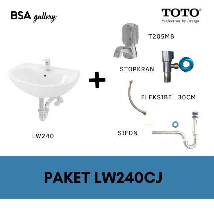 PAKET KOMPLIT LW240CJ ORIGINAL TOTO / WASTAFEL LW240 ORI TOTO