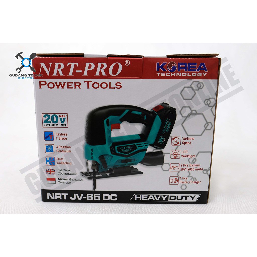 Mesin Gergaji Triplek Jigsaw Cas BATERAI 20V JV65HD NRT / Mesin Jigsaw CORDLESS Charger 20 Volt JV 65 HD NRT PRO