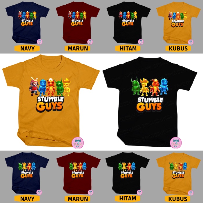 Baju Kaos Distro Anak Laki Laki STUMBLE GUYS Keren Umur 3 4 5 6 7 8 9 10 11 12 Tahun