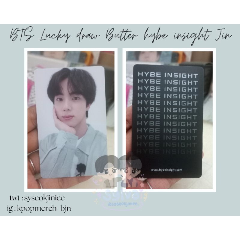 BTS PHOTOCARD LUCKY DRAW EVENT ERA BUTTER HYBE INSIGHT EDITION PC KIM SEOKJIN JIN OFFICIAL