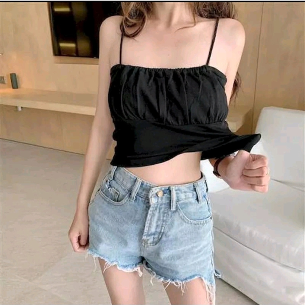 Atasan wanita tanktop dada rampel korean style 910